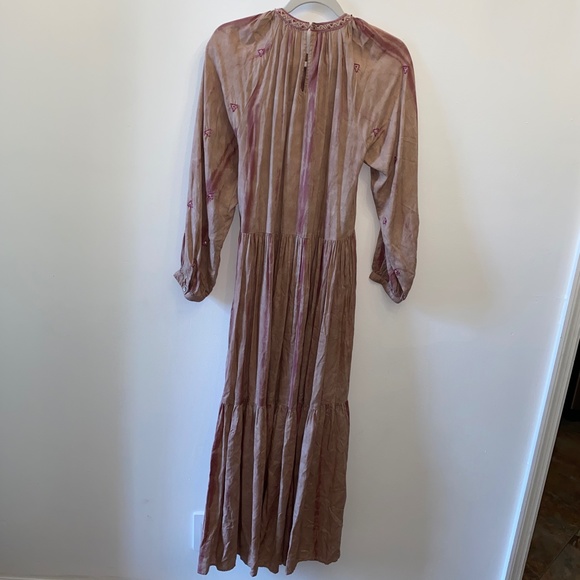 Zara Boho/Cottagecore Dusty Rose Tiered Embroidered Maxi Dress - Picture 8 of 8